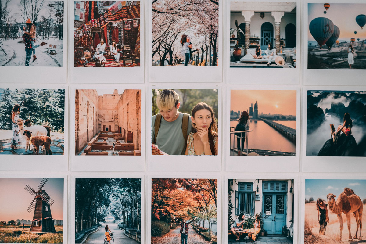 wall of photos