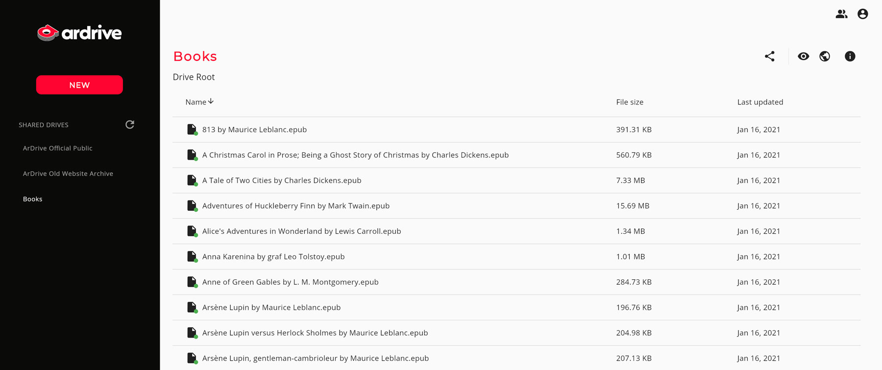 Books on ArDrive