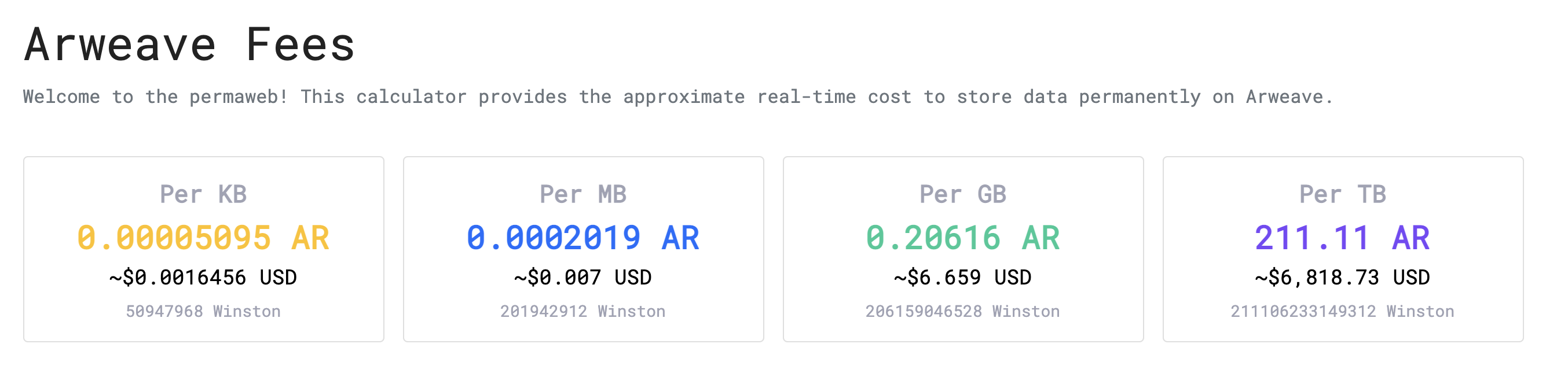 Arweave Fee